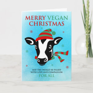 Cartão Feliz Natal Vegano (personalize a mensagem interna