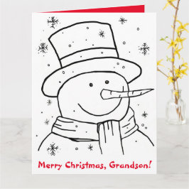 Cartão Feliz Natal Vovô Snowman Coloring Book