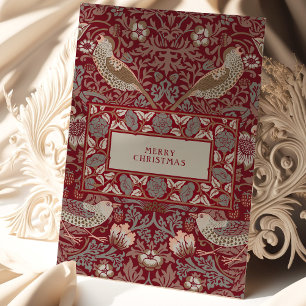 Cartão Feliz Natal William Morris Strawberry Thef