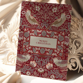 Cartão Feliz Natal William Morris Strawberry Thef