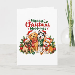 Cartão Feliz Natal Woof-mas Amantes de Cães