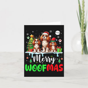 Cartão Feliz Natal Woof Três Papais noeis Elf King Charle