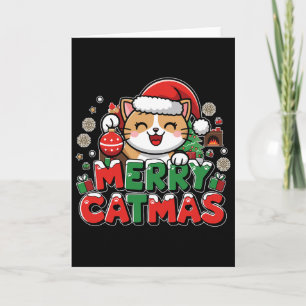 Cartão Feliz Natalzinho Enfeite de Natal Gato do Papai No