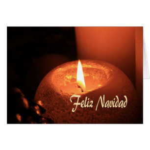 Cartão Feliz Navidad Burning candelas natal