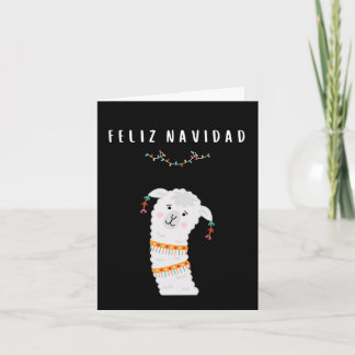Cartão Feliz Navidad lhama engraçado Natal espanhol