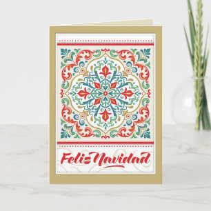 Cartão Feliz Navidad México Espanhol Feliz Natal Azulejo