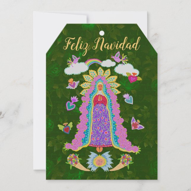 Cartão Feliz Navidad Nossa Senhora de Guadalupe (Frente)