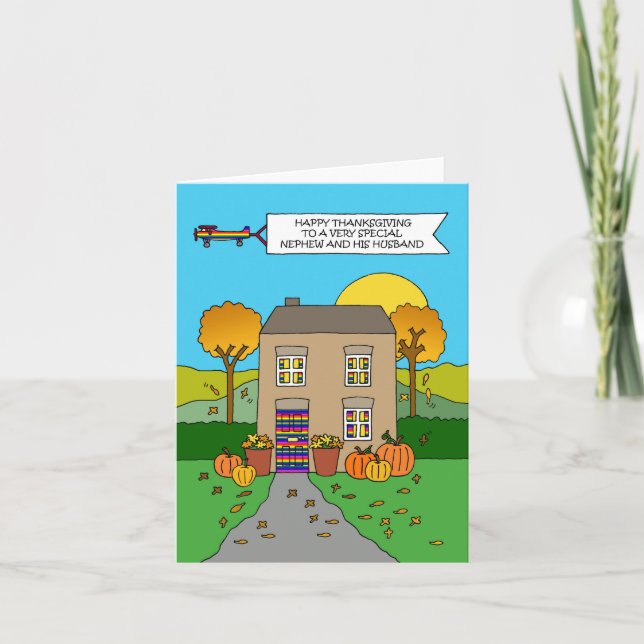 Cartão Feliz Netinho e Marido de Ação de Graças (Frente)