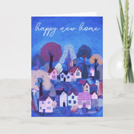 Cartão FELIZ NOVA CASA Ilustração de Vila Country Fofo