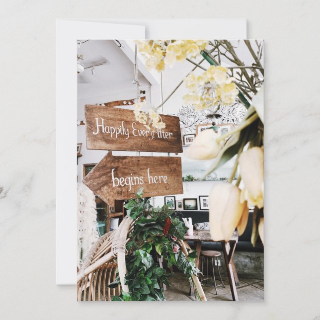 Cartão Feliz Nunca Depois Da Saudação De Casamento (Frente)