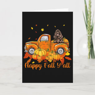 Cartão Feliz Outono Vocês Todos Spaniel Inglês Caminhão A