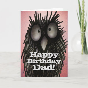 Cartão Feliz Pai de aniversário! - Coruja Engraçada do 