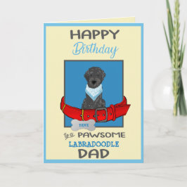 Cartão Feliz Pai de aniversário do seu Labradoodle preto