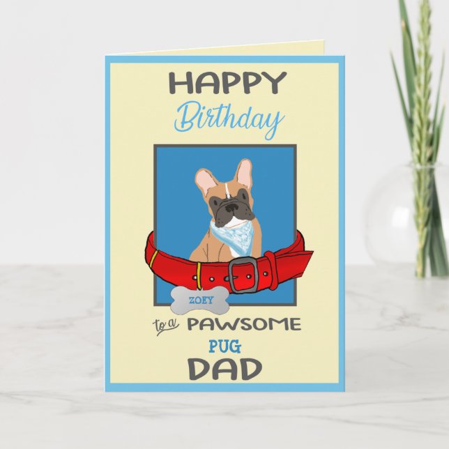 Cartão Feliz Pai de Aniversário do Seu Pinto Marrom (Frente)