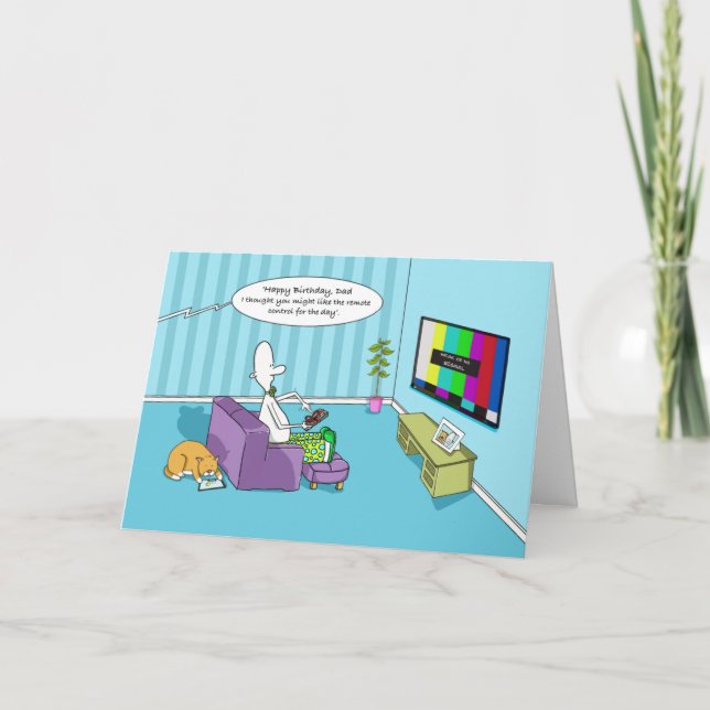 Cartão Feliz Pai De Aniversário Engraçado Com Controle Re (Frente)