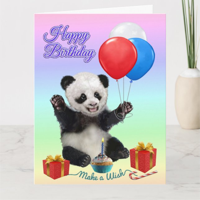 CARTÃO FELIZ PANDA DE ANIVERSÁRIO (Frente)