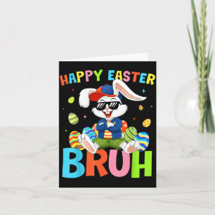 Cartão Feliz Páscoa Bruh Bunny para Crianças Meninos Meni