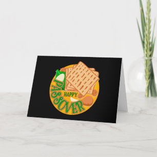 Cartão Feliz Páscoa com Cute Matzo Feriado Judaico
