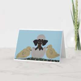 Cartão Feliz Páscoa Dachshund Black & Tan no ovo