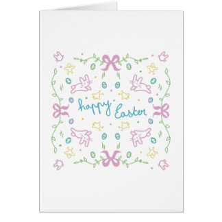 Cartão Feliz Páscoa Saudação Fofa 