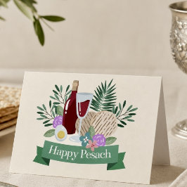 Cartão Feliz Páscoa Seder de Páscoa Elegante