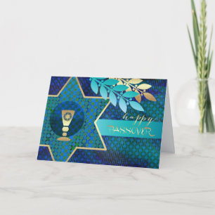 Cartão Feliz Passover. Estrela da Copa David e Kiddush