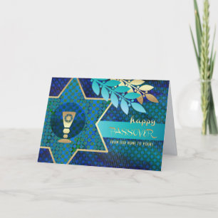 Cartão Feliz Passover. Estrela da Copa David e Kiddush