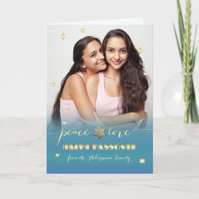 Cartão Feliz Passover. Foto personalizada (Frente)