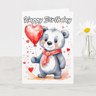 Cartão Feliz Pequeno Urso Coala Feliz Aniversário