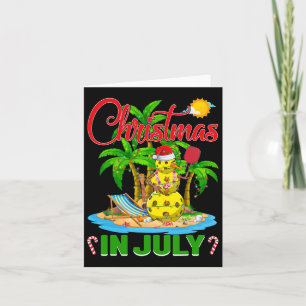 Cartão Feliz Pickleball Santa Hat Natal Havaiano Em J
