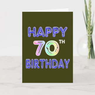 Cartão Feliz presente de aniversário de 70 no Balão Font