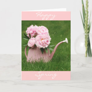 Cartão Feliz Primavera Peonies