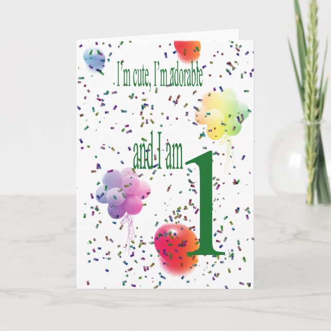 Cartão Feliz Primeiro Aniversário (Frente)