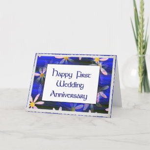 Cartão Feliz Primeiro Aniversário de Casamento