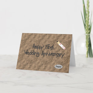 Cartão Feliz Primeiro Aniversário de Casamento