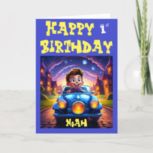 Cartão Feliz primeiro aniversario Noah