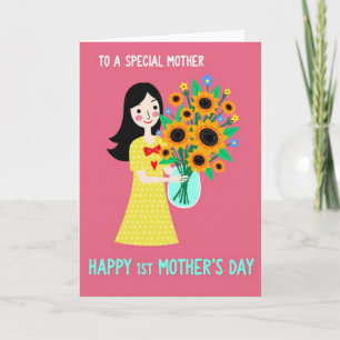 Cartão Feliz Primeiro Dia das Mães