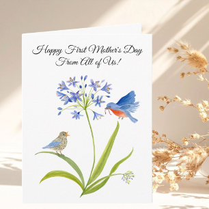 Cartão Feliz Primeiro Dia das Mães Bluebird de Todos Nós