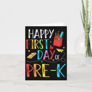 Cartão Feliz Primeiro Dia De Estudantes Pré-K Crianças De