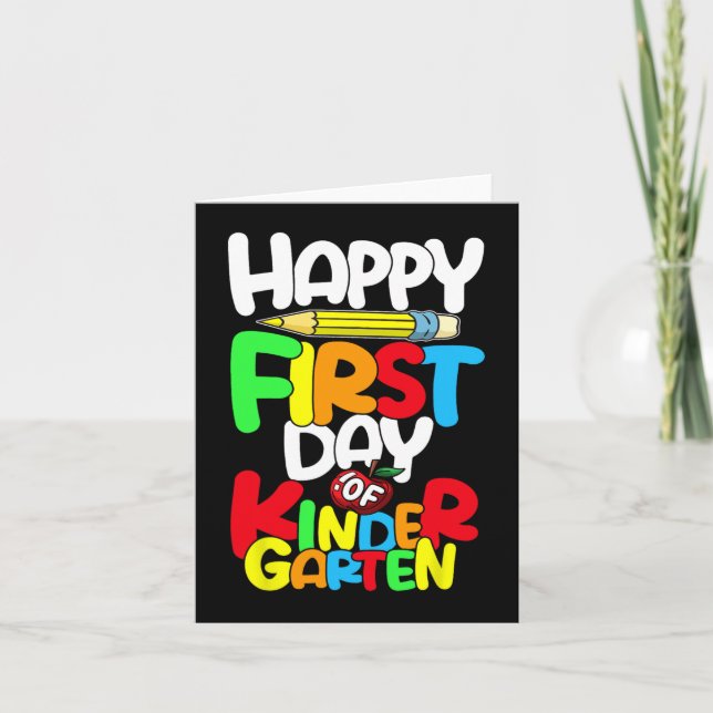 Cartão Feliz Primeiro Dia De Professora Do Jardim De Infâ (Frente)