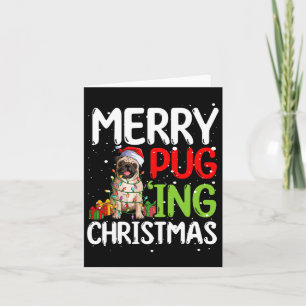 Cartão Feliz Pug Xmas Engraçado Perfeito Para Qualquer Fa