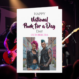 Cartão Feliz Punk por um Dia 25 de Outubro