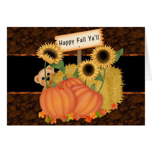 Cartão Feliz Queda Você Pumpkin Patch Greeting Card (Frente Horizontal)