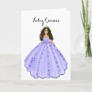 Cartão Feliz Quince - Purple Quinceanera Birthday