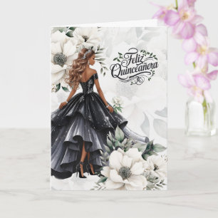 Cartão Feliz Quinceanera 15º Aniversário Clássico Preto