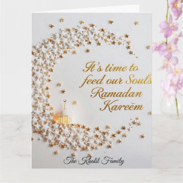 Cartão Feliz Ramadan Mubarak Ramadan Kareem Branco Muçulm