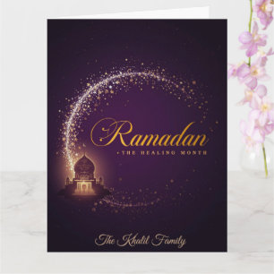 Cartão Feliz Ramadan Mubarak Ramadan Kareem Branco Muçulm