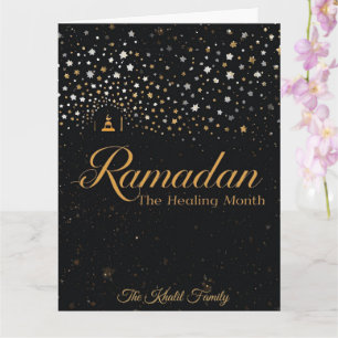 Cartão Feliz Ramadan Mubarak Ramadan Kareem Branco Muçulm