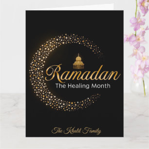 Cartão Feliz Ramadan Mubarak Ramadan Kareem Branco Muçulm