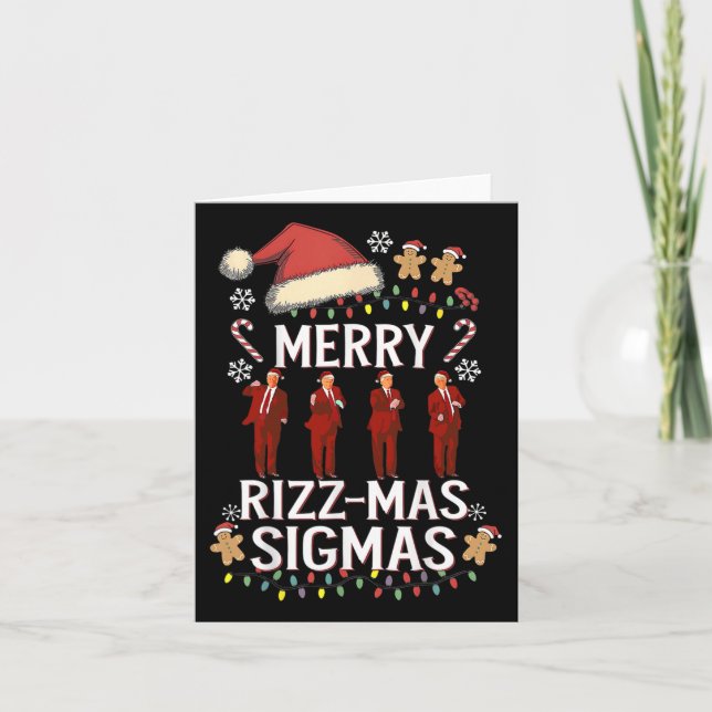 Cartão Feliz Rizz Mas Sigmas Gen Alpha Trump Natal Pj (Frente)